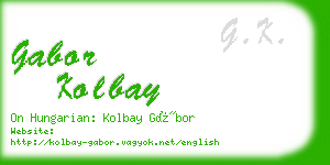 gabor kolbay business card